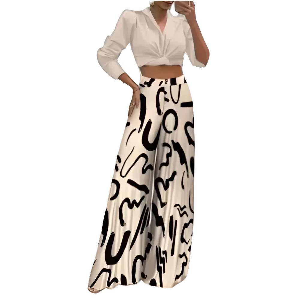 Pantalon Large Élastique Imprimé Femme