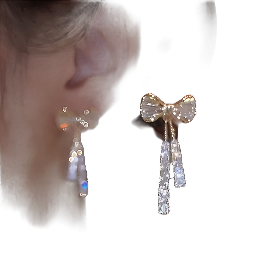 Fashion Bow Crystal Zircon Earrings For Women Trendy Party Jewelry Ear Accessories Valentine's Day Gift