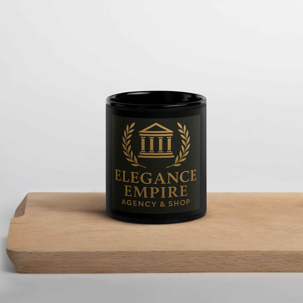 Tasse noire brillante ÉLÉGANCE_EMPIRE. AGENCY&SHOP