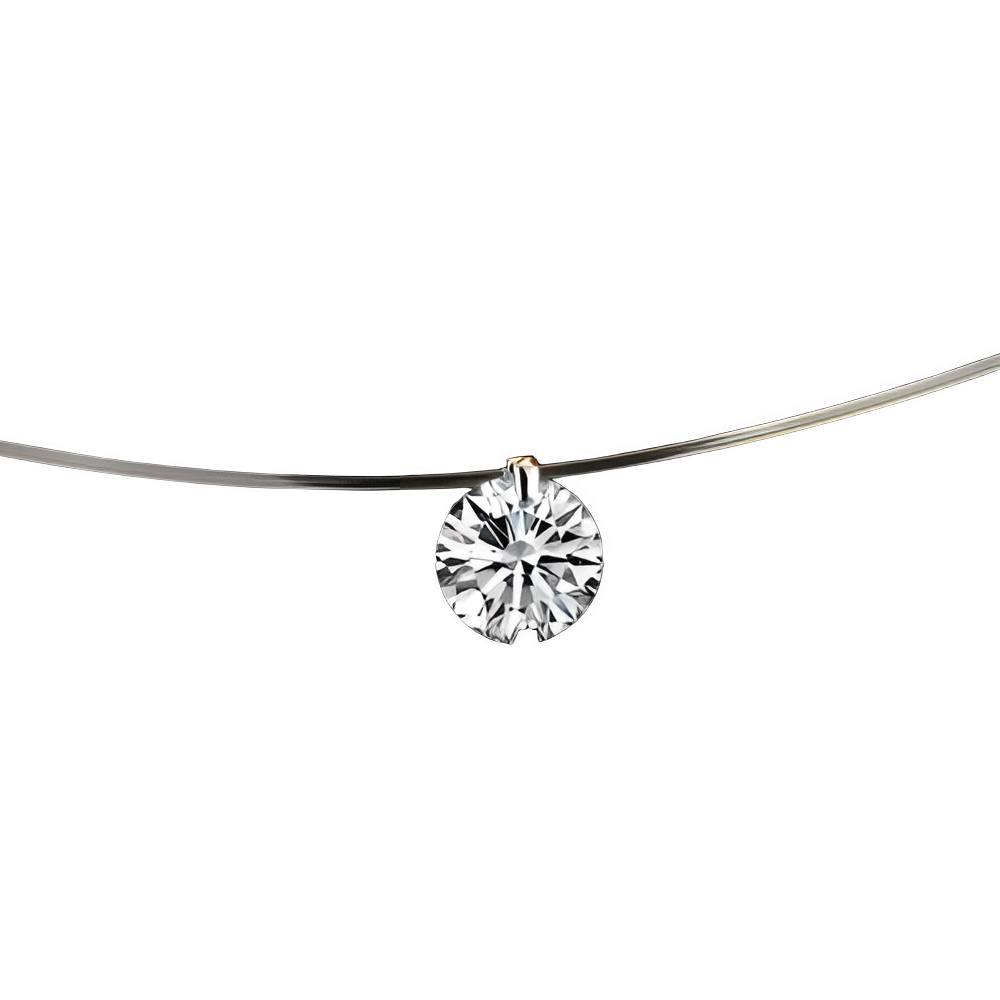 Fashion Shiny Crystal Necklace Zircon Pendant Transparent Fishing Line Invisible Ladies Necklace Jewelry Clavicle Chain Chocker