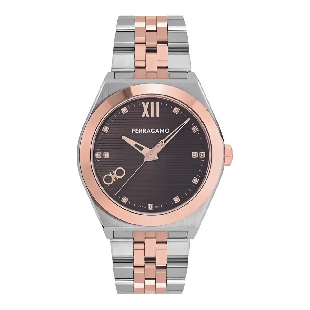 Montre homme Ferragamo 40mm bracelet bicouleur