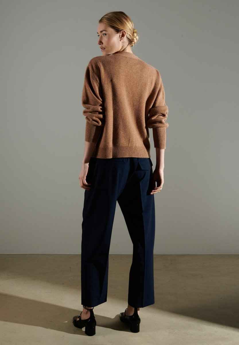 Cardigan col V cachemire femme 4 fils camel - NAMI 1 à découvrir - Elegance_empire-shop
