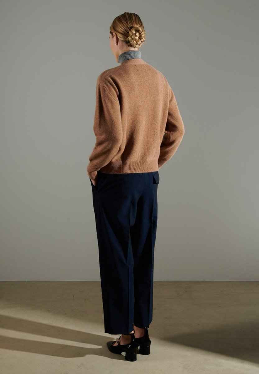 Cardigan col V cachemire femme 4 fils camel - NAMI 1 à découvrir - Elegance_empire-shop