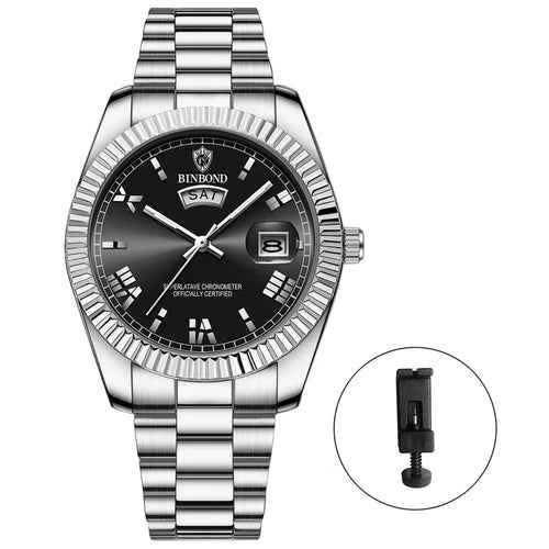 Montre Homme Étanche en Acier Inoxydable Avec Date