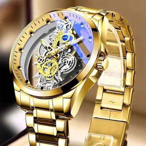 Montre automatique skeleton en acier inoxydable