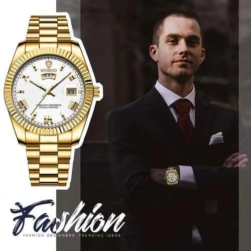 Montre Homme Étanche en Acier Inoxydable Avec Date