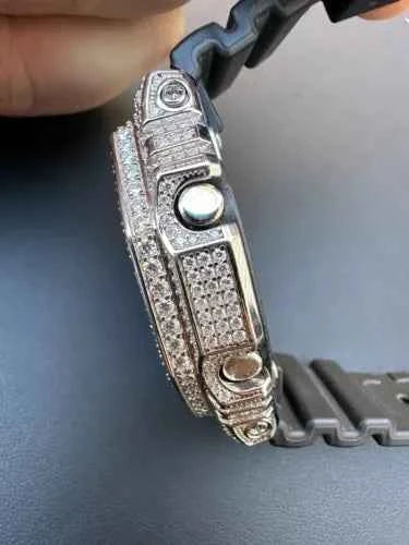 Montre Hip Hop Moissanite 925 Argent G Shock