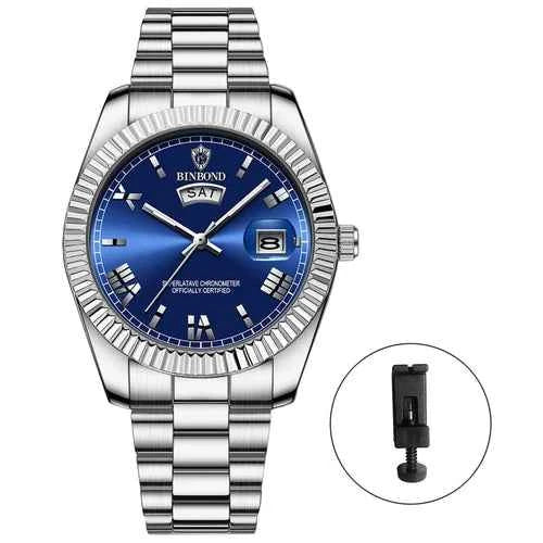 Montre Homme Étanche en Acier Inoxydable Avec Date