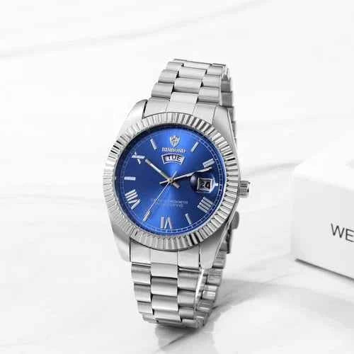 Montre Homme Étanche en Acier Inoxydable Avec Date