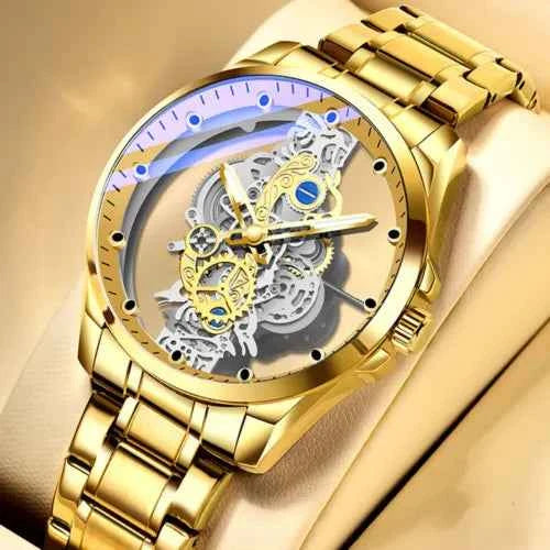 Montre automatique skeleton en acier inoxydable