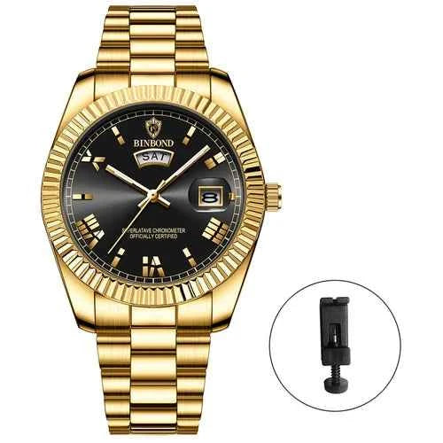 Montre Homme Étanche en Acier Inoxydable Avec Date