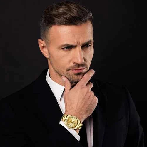 Montre Homme Étanche en Acier Inoxydable Avec Date