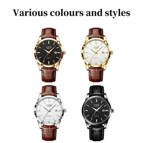 Montre Homme Luxe Étanche Cuir Quartz Lumineuse