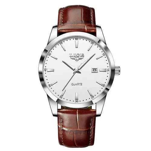 Montre Homme Luxe Étanche Cuir Quartz Lumineuse
