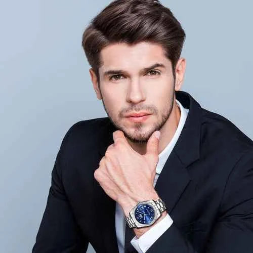 Montre Homme Étanche en Acier Inoxydable Avec Date