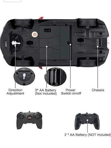 RASTAR Bugatti Toy Car 1/24 Scale Bugatti Chiron RC Model Car Red