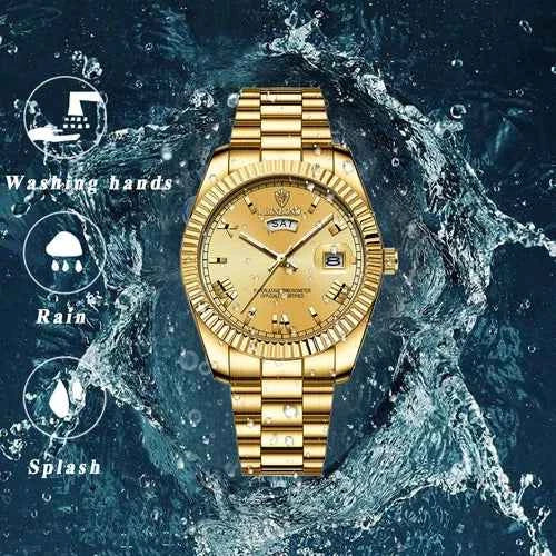 Montre Homme Étanche en Acier Inoxydable Avec Date