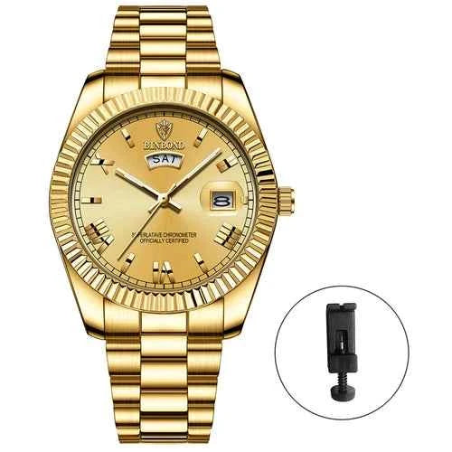 Montre Homme Étanche en Acier Inoxydable Avec Date