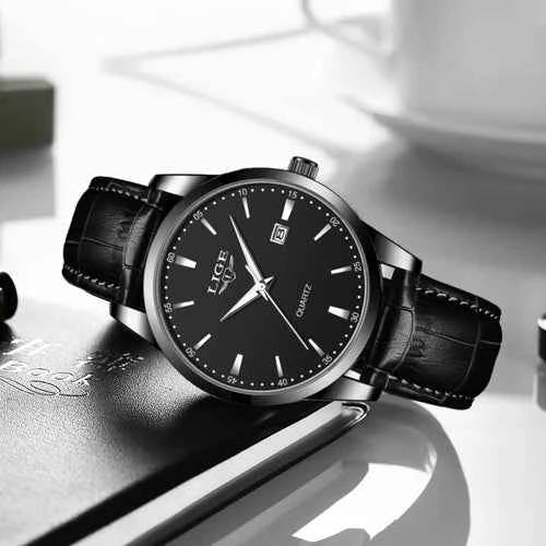 Montre Homme Luxe Étanche Cuir Quartz Lumineuse